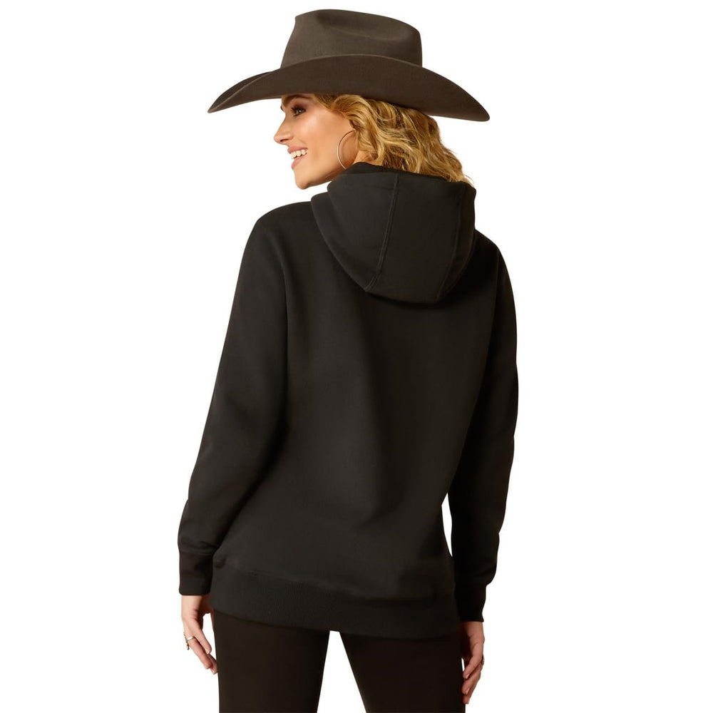 
                  
                    Back of Ariat Women's Steer Stitch Hoodie in Black
                  
                