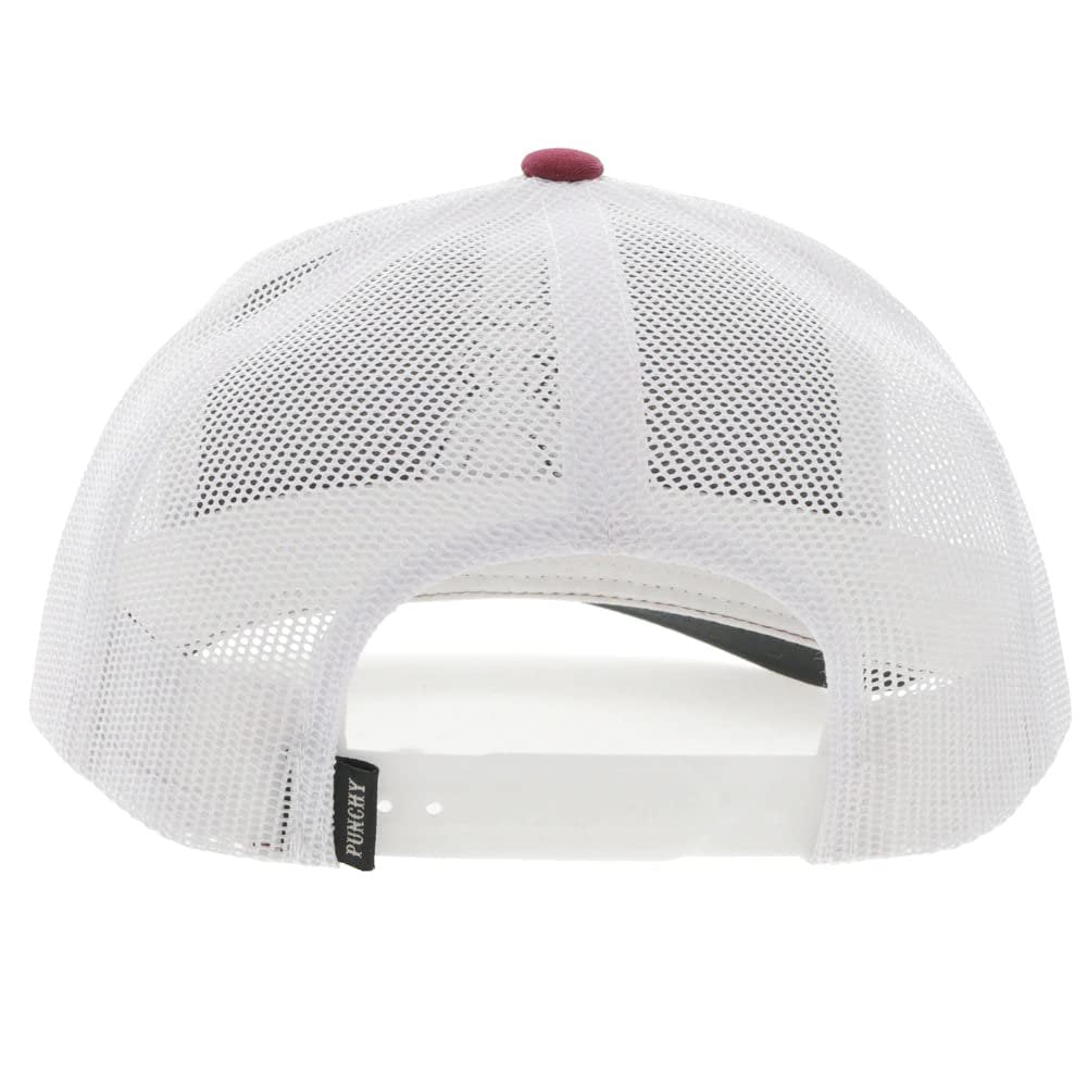 
                  
                    White mesh cap with a red button on a white background
                  
                