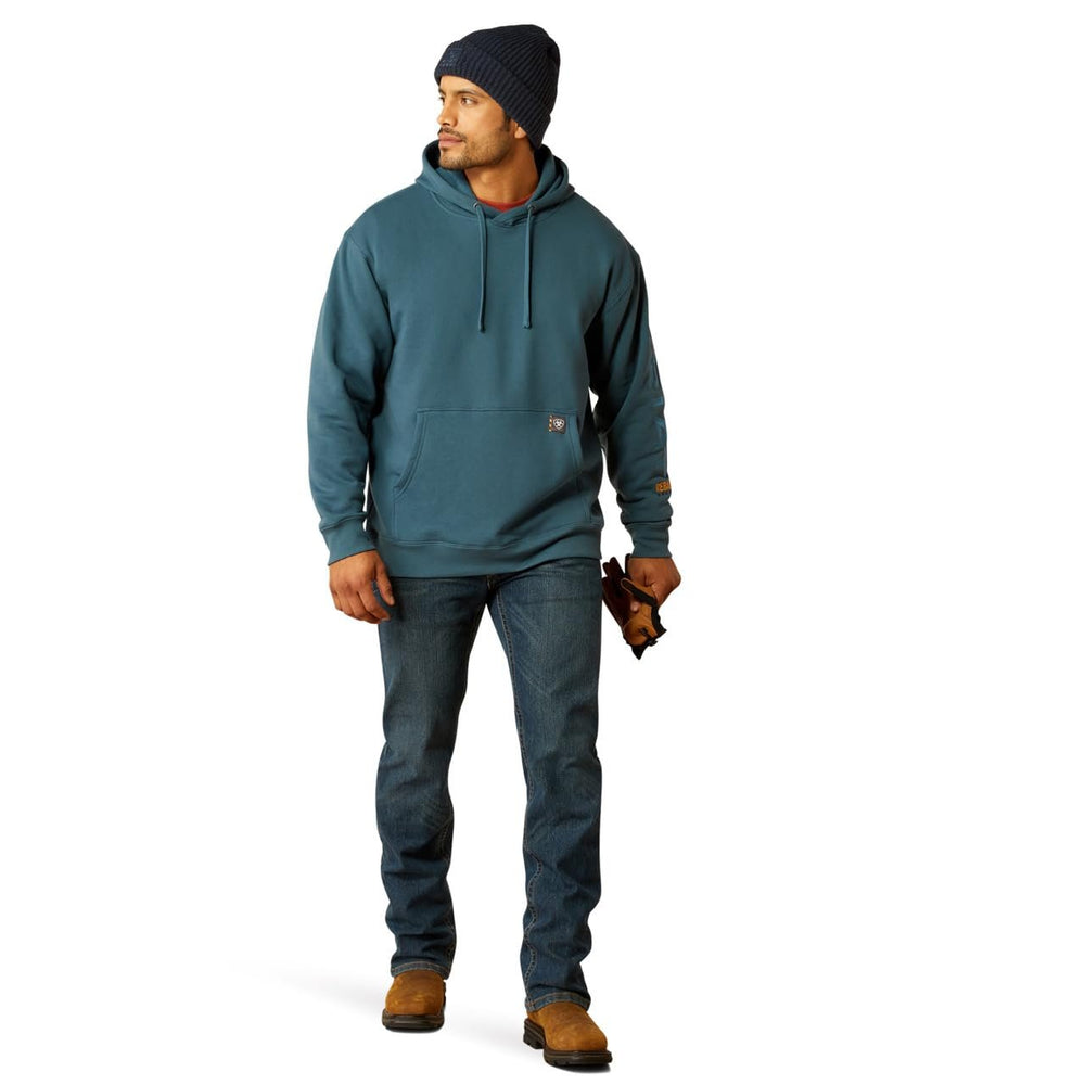 
                  
                    Man Wearing Ariat Men's Rebar Graphic Hoodie in Stargazer/Larkspur
                  
                