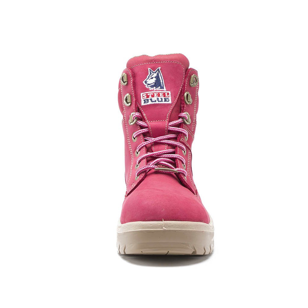 
                  
                    Front of Steel Blue Southern Cross Ladies Safety Boot in Pink
                  
                