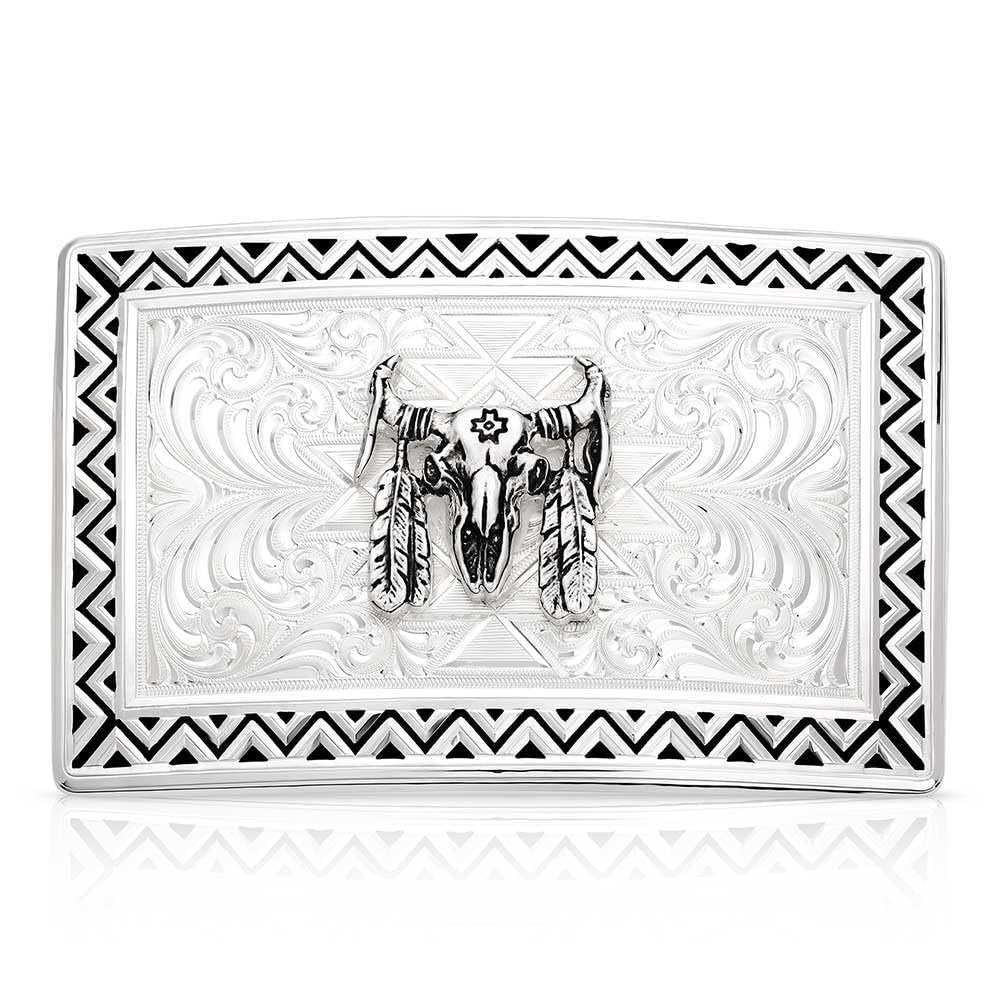 Four Winds Buckle with Buffalo Skull