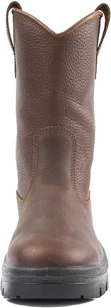 
                  
                    Front of Steel Blue Heeler TPU Pull On Steel Toe Leather Work Boot in Oak
                  
                