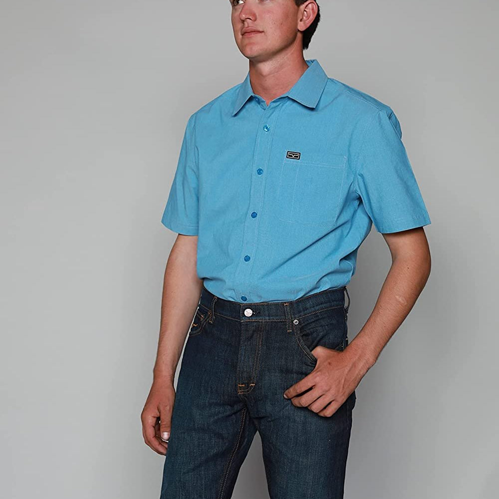 Man Wearing Kimes Ranch Men's Roger Mid-Low Rise Slim Fit Jeans