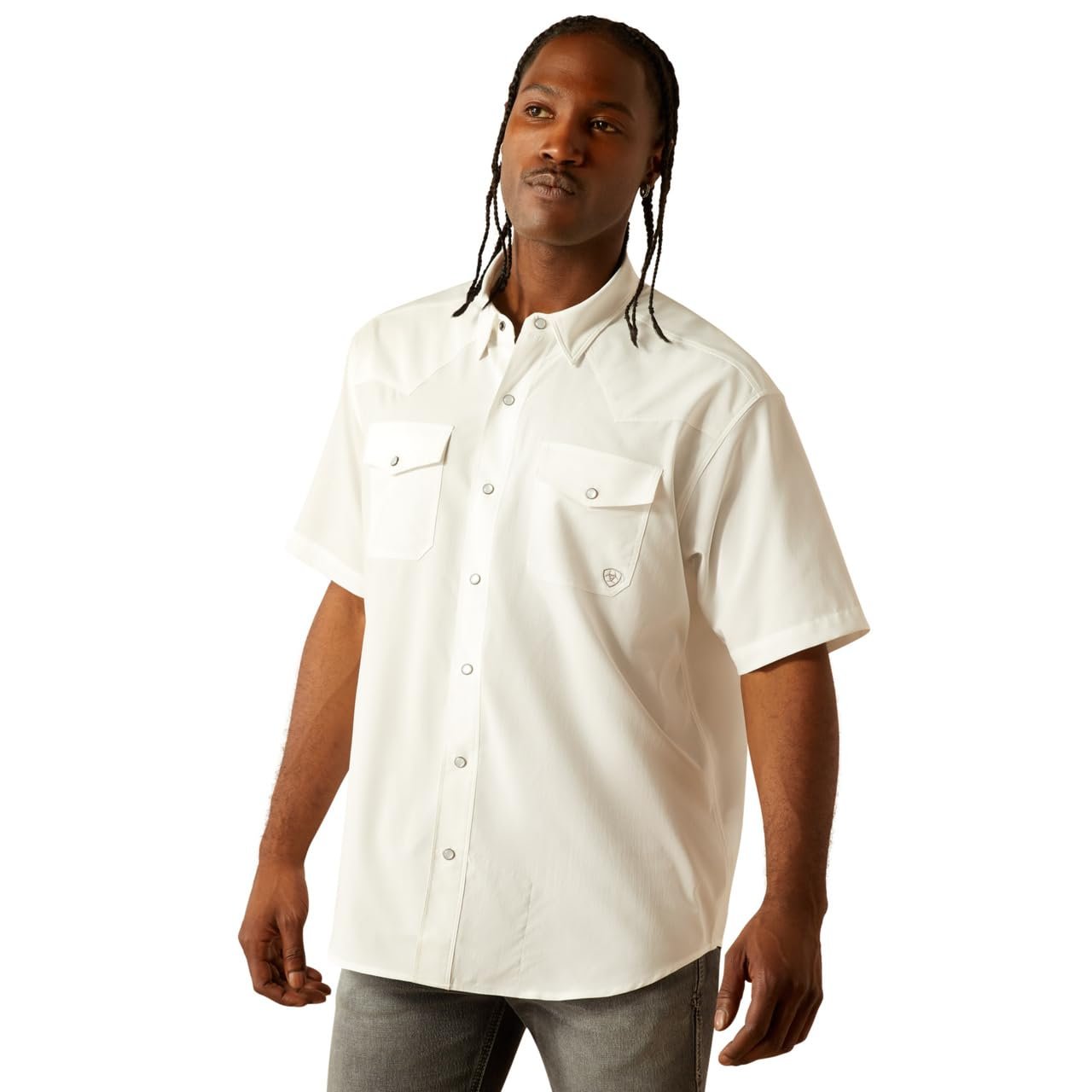 Ariat Men's Western VentTEK Classic Fit Shirt in White