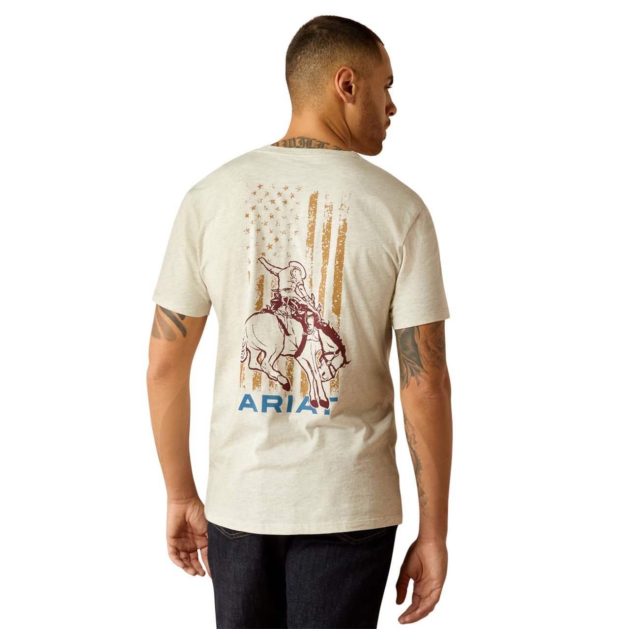 Ariat Men's Rodeo Proud T-Shirt in Oatmeal Heather
