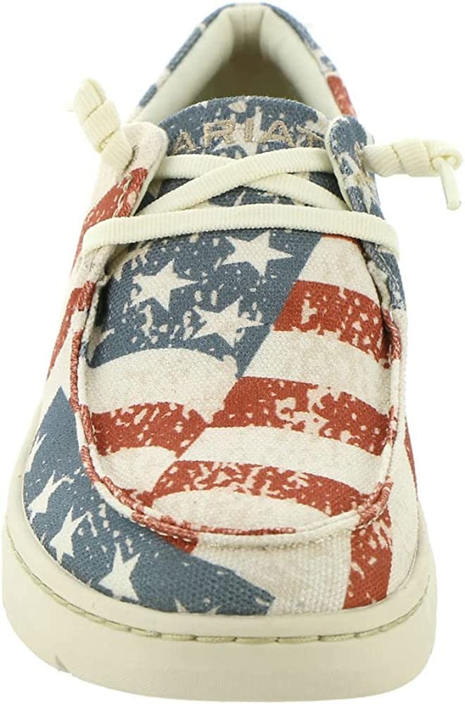 
                  
                    Front of Ariat Women's Hilo Shoe in Distressed Flag
                  
                