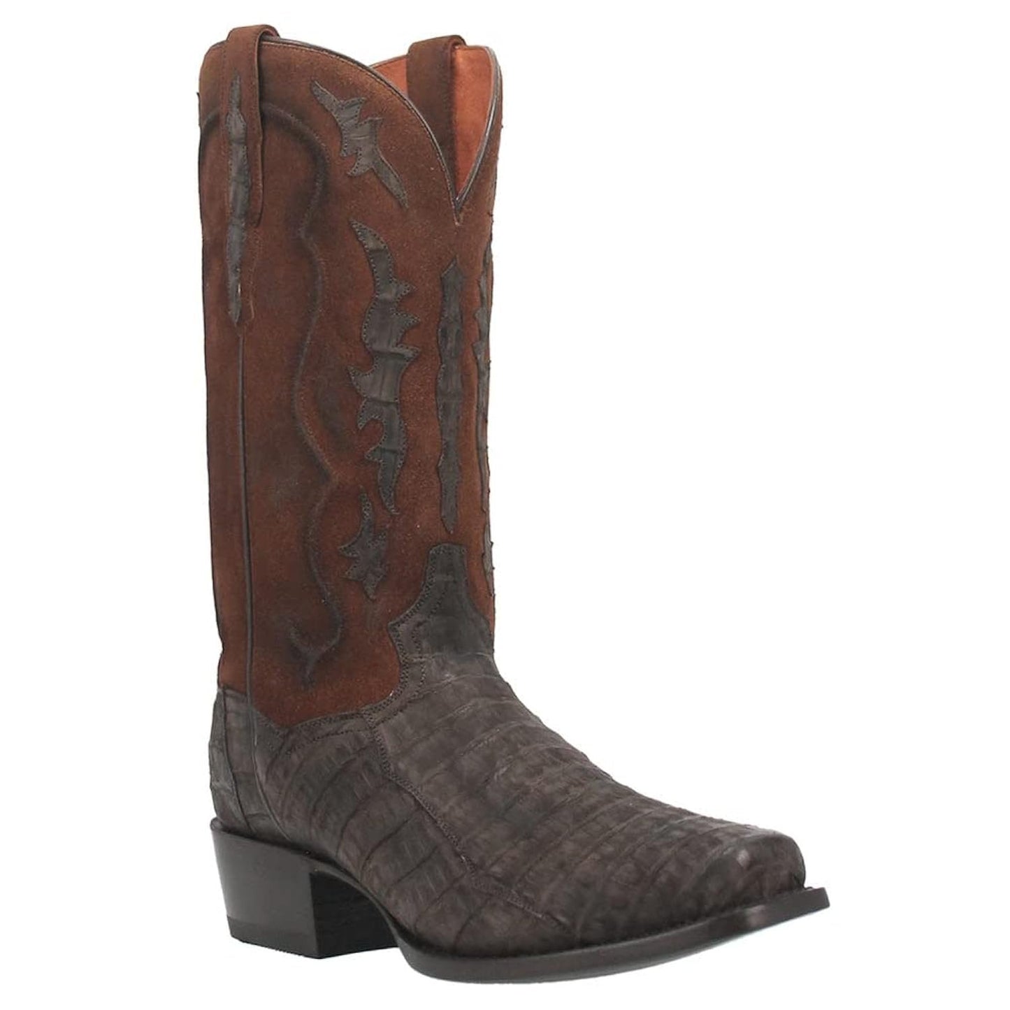 Dan Post Stalker DP3089 men's brown caiman square toe cowboy boots