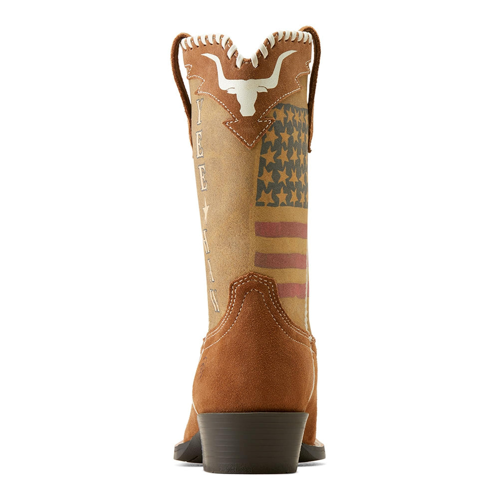 
                  
                    Back of Ariat Kids' Futurity Rodeo Quincy Cutter Toe Western Boot, Chestnut Suede
                  
                