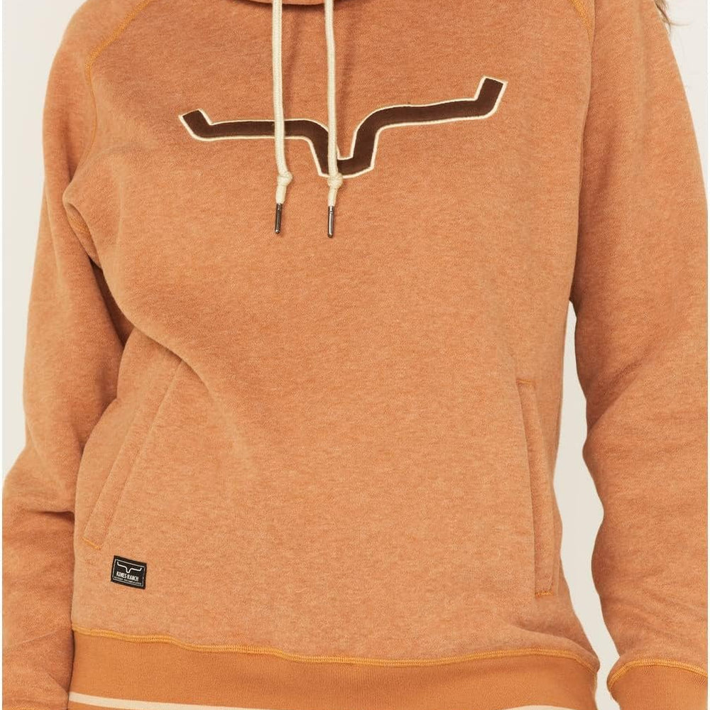 
                  
                    Close-up of Kimes Ranch Women's Two Scoops Hoodie in Rusty Heather
                  
                