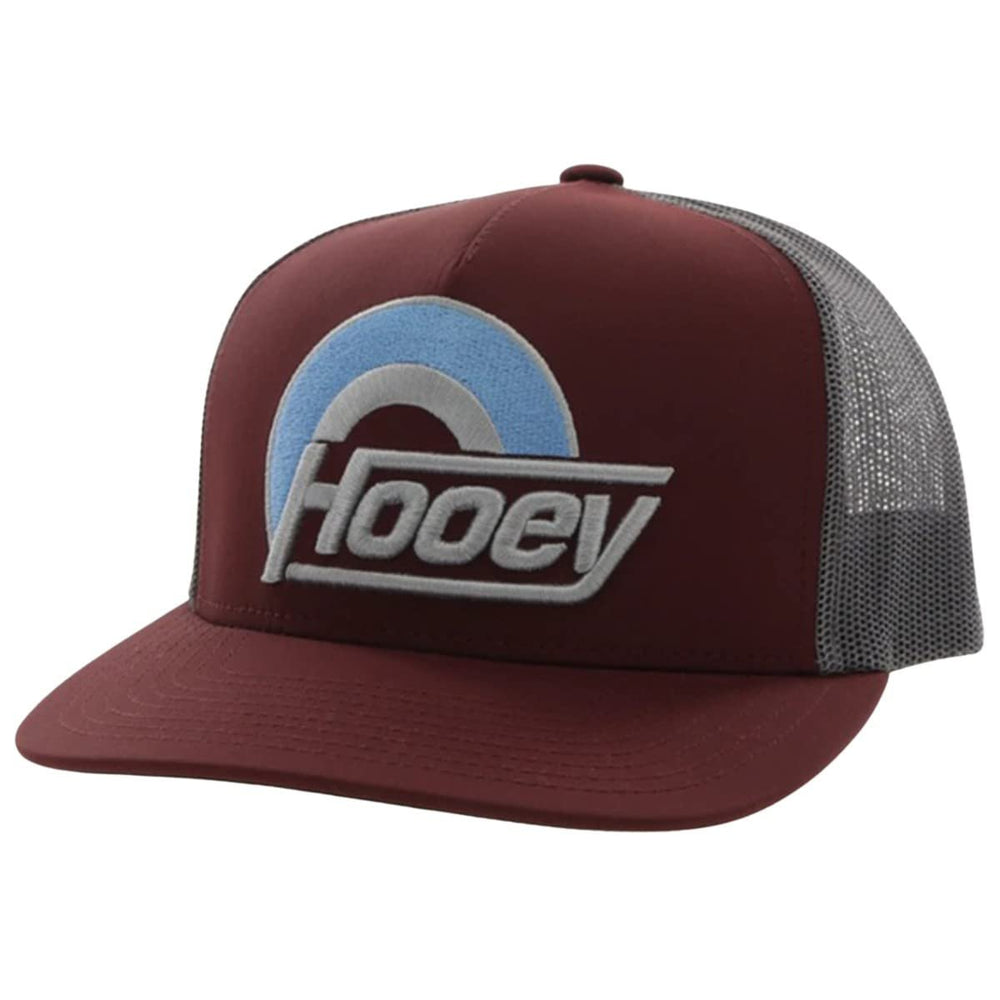 Maroon Hooey Suds logo trucker cap with contrast mesh back