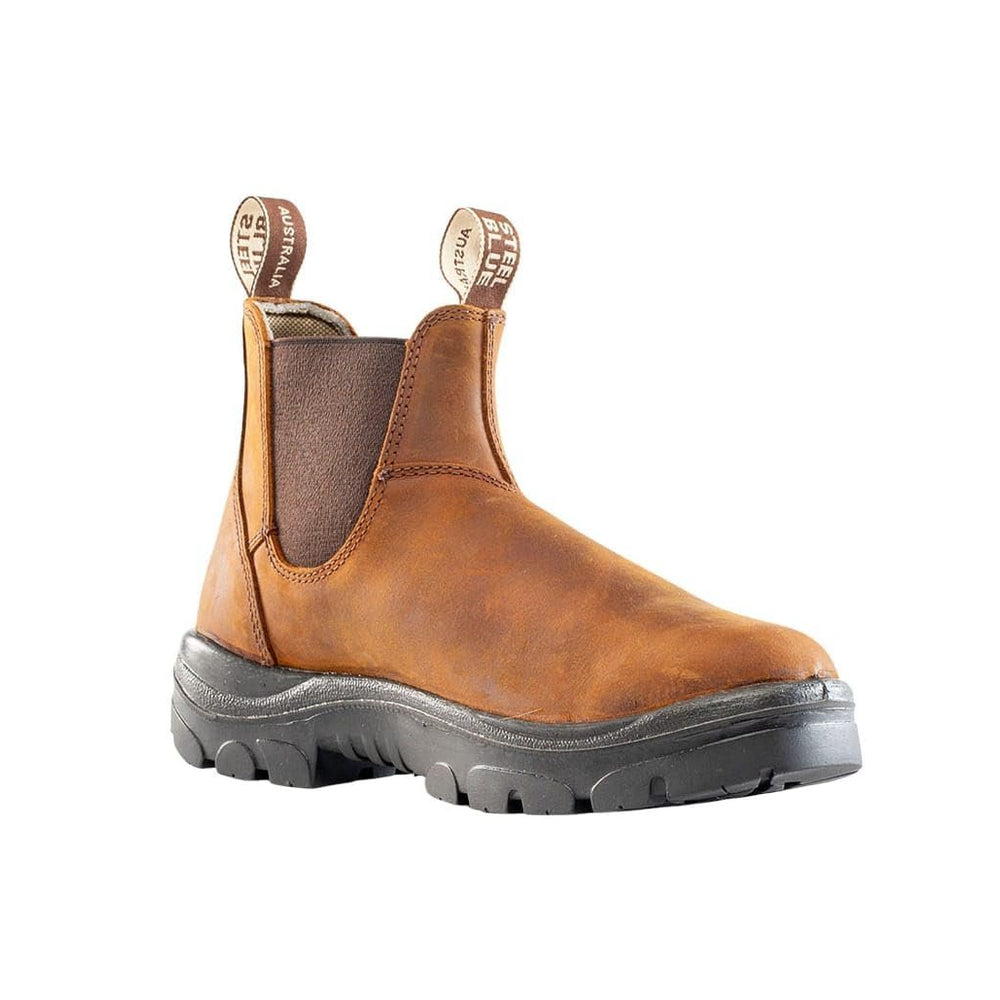 Steel Blue Hobart: Soft Toe Work Boot in Brown
