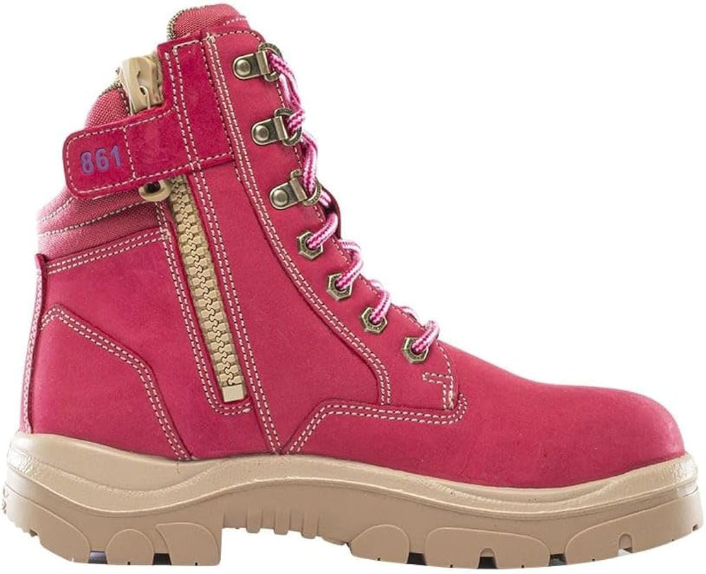 
                  
                    Side of Steel Blue Southern Cross Ladies Safety Boot in Pink
                  
                