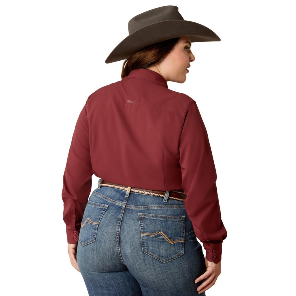 
                  
                    Back of Ariat Women's Team Kirby Stretch Shirt in Tawny Port
                  
                