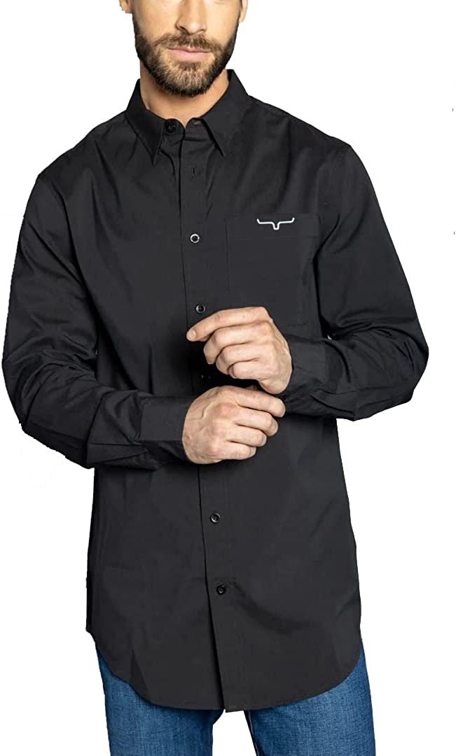Kimes Ranch Men's KR Team Dress Shirt in Black