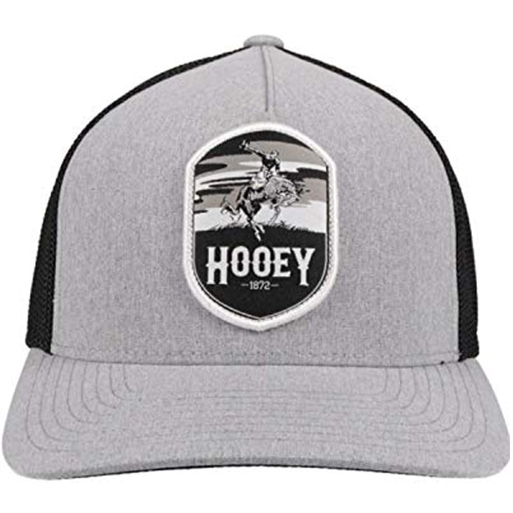 
                  
                    Gray and black cap with a 'Hooey' logo featuring a horse and rider on a white background
                  
                
