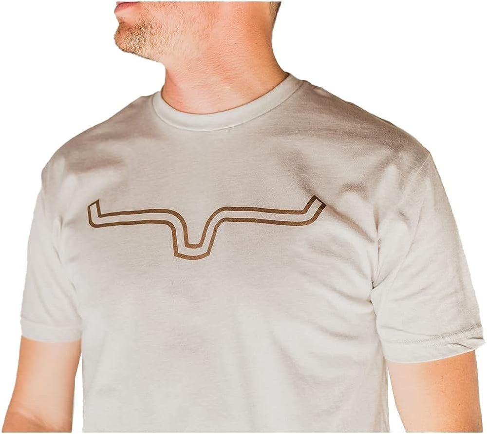 
                  
                    Close-up of Kimes Ranch Men's Outlier T-Shirt in Espresso
                  
                