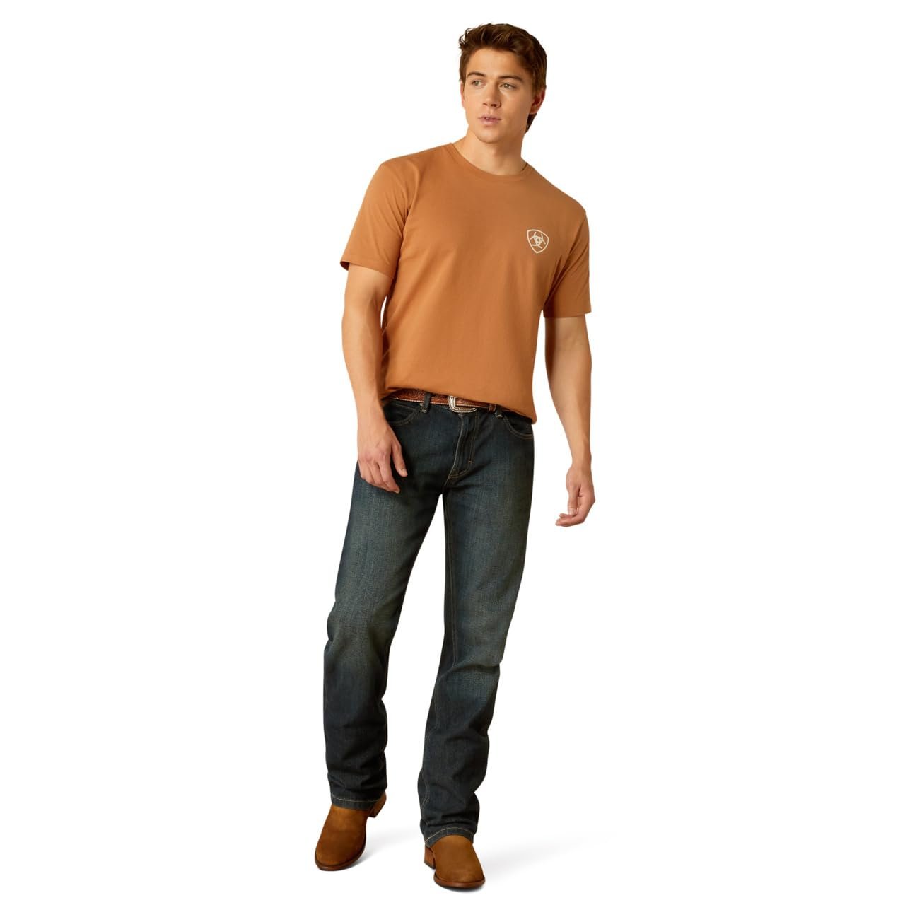Man Wearing Ariat Men's Horizon Oasis T-Shirt