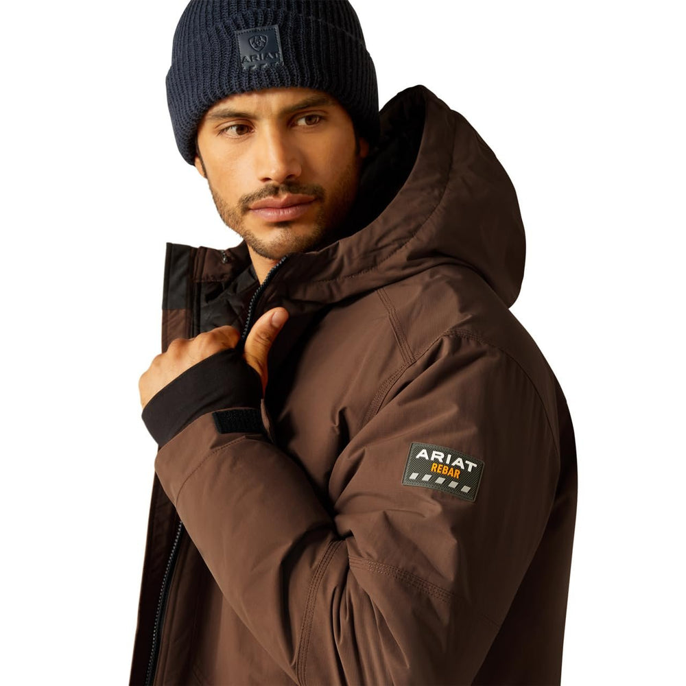 
                  
                    Sleeve Logo of Ariat Men's Rebar Cordura Ripstop Insulated Jacket in Aztec
                  
                