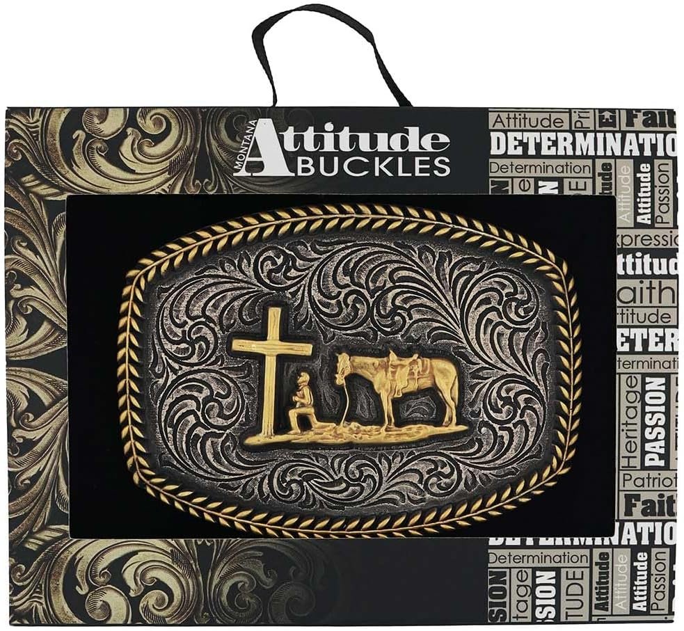 
                  
                    Montana Silversmiths Men's Christian Cowboy Attitude Belt Buckle in Attitude Packaging
                  
                