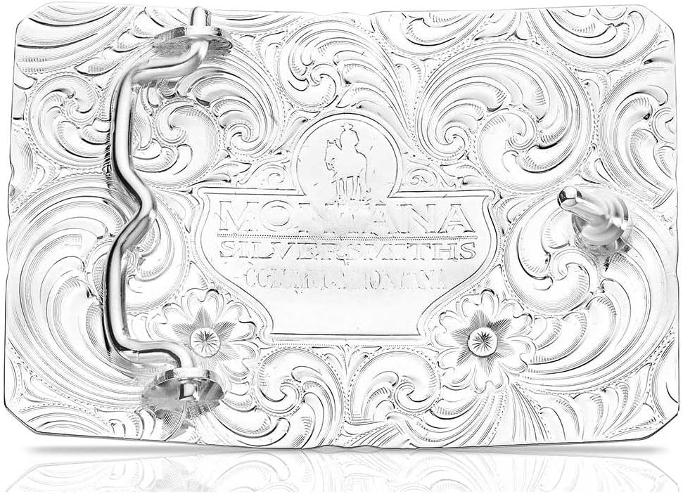 Back of Montana Silversmiths Unyielding Grit Belt Buckle