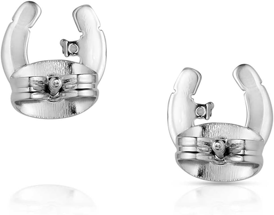 
                  
                    Back of Montana Silversmiths Women's Little Light Horseshoe Earrings
                  
                
