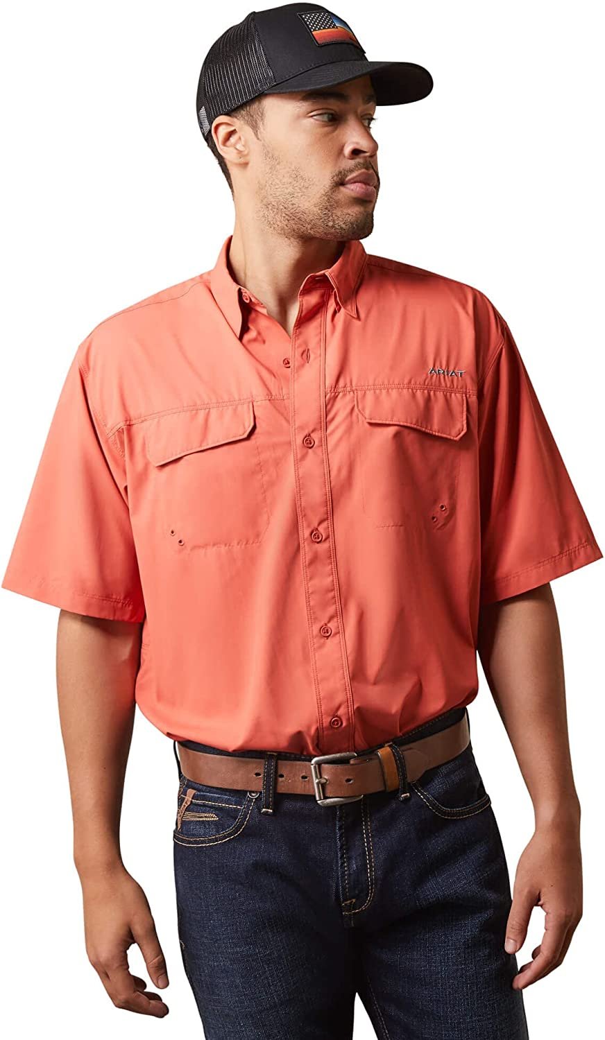 Ariat Men's VentTEK Outbound Classic Fit Shirt in Burnt Sienna