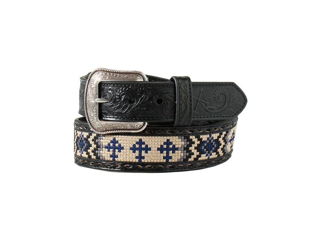 3D Men's Western Belt 1 1/2" Aztec Pattern Blue/Brown
