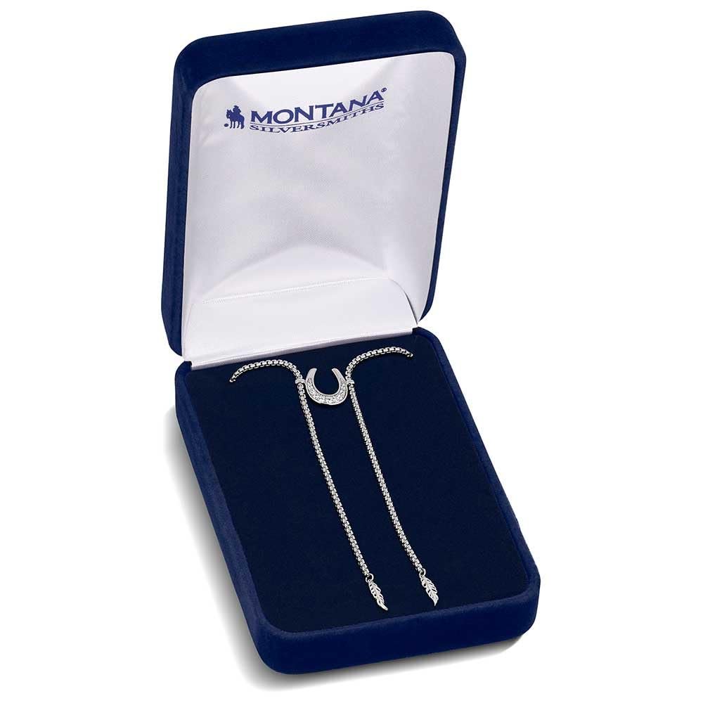 Montana Silversmiths Between Luck Necklace in Blue Padded Box