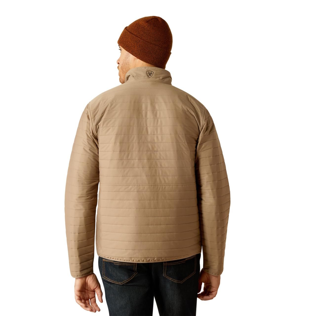 Back of Ariat Men's Wylie Full Zip Jacket in Khaki