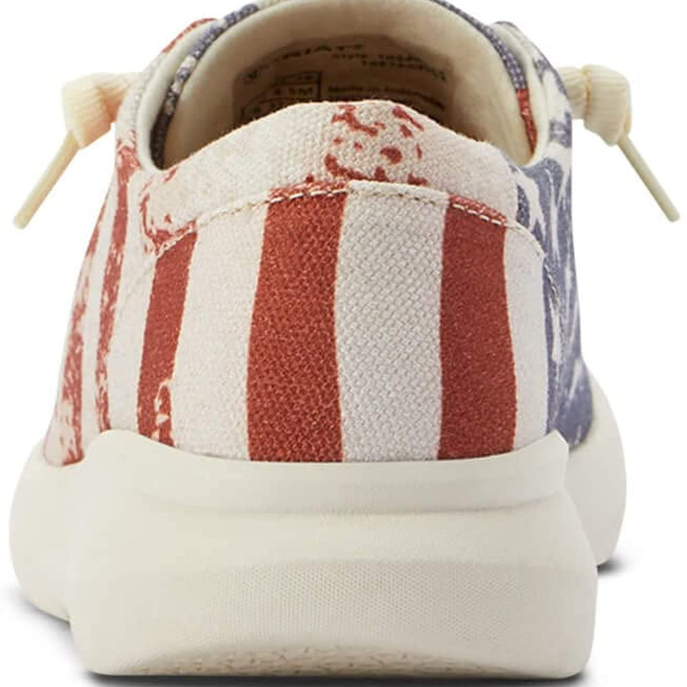 
                  
                    Back of Left Ariat Women's Hilo Shoe in Distressed Flag
                  
                