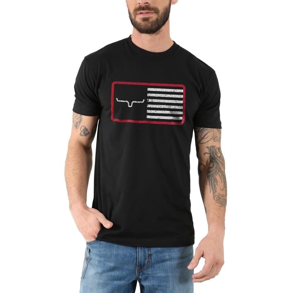 Kimes Ranch Men's American Trucker Short Sleeve T-Shirt, Black