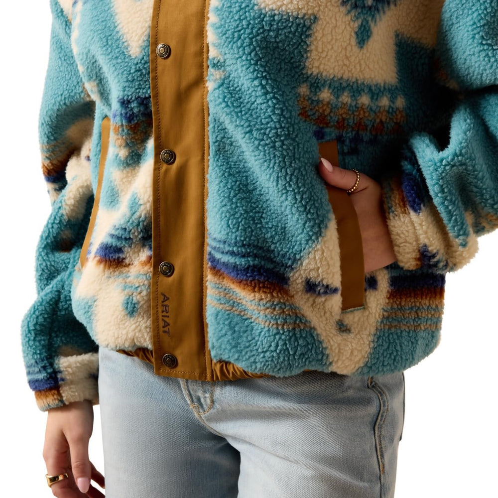 
                  
                    Pocket of Ariat Women's Sherpa Blocked Jacket in Agave Southwest Print
                  
                