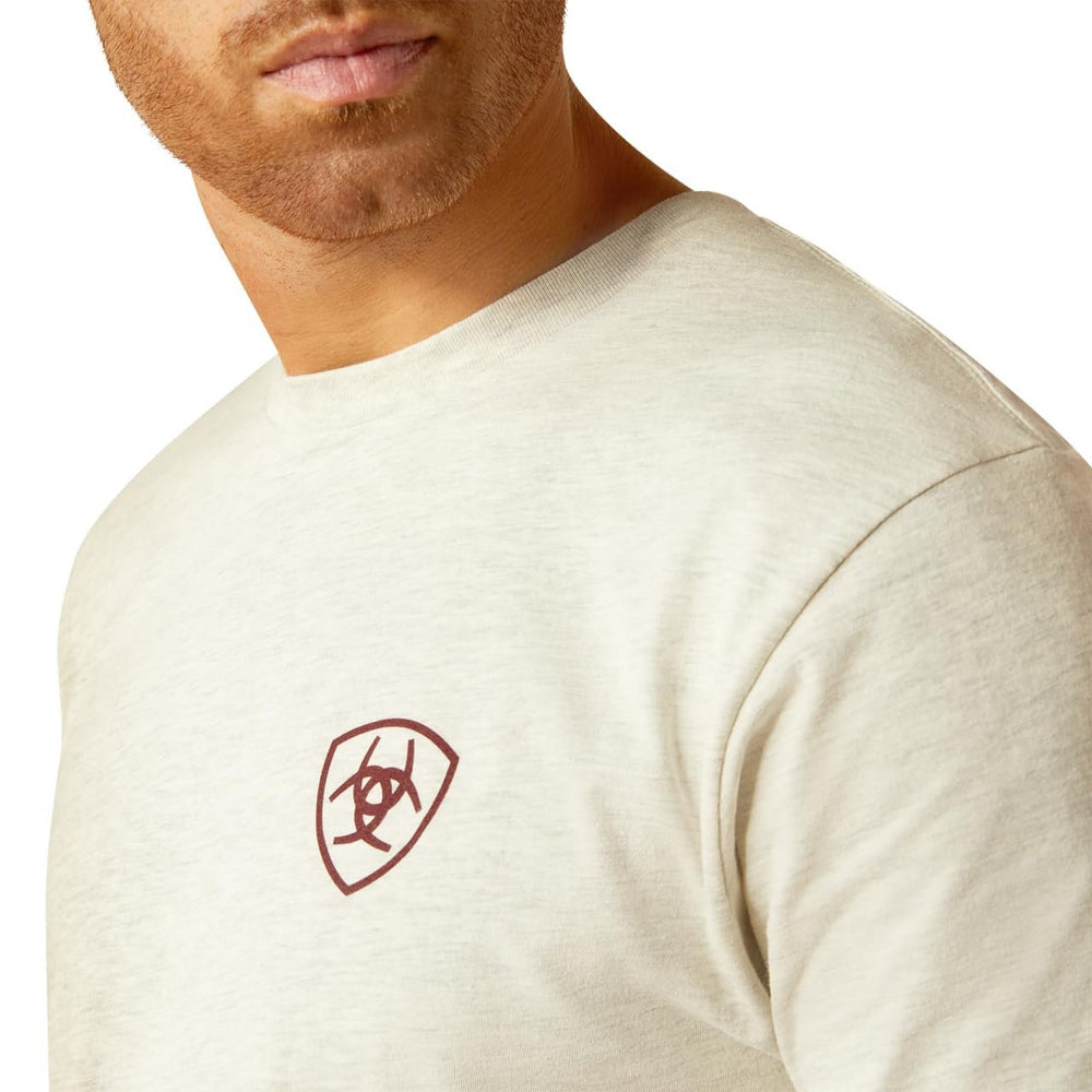 
                  
                    Close-up of Ariat Men's Rodeo Proud T-Shirt in Oatmeal Heather
                  
                