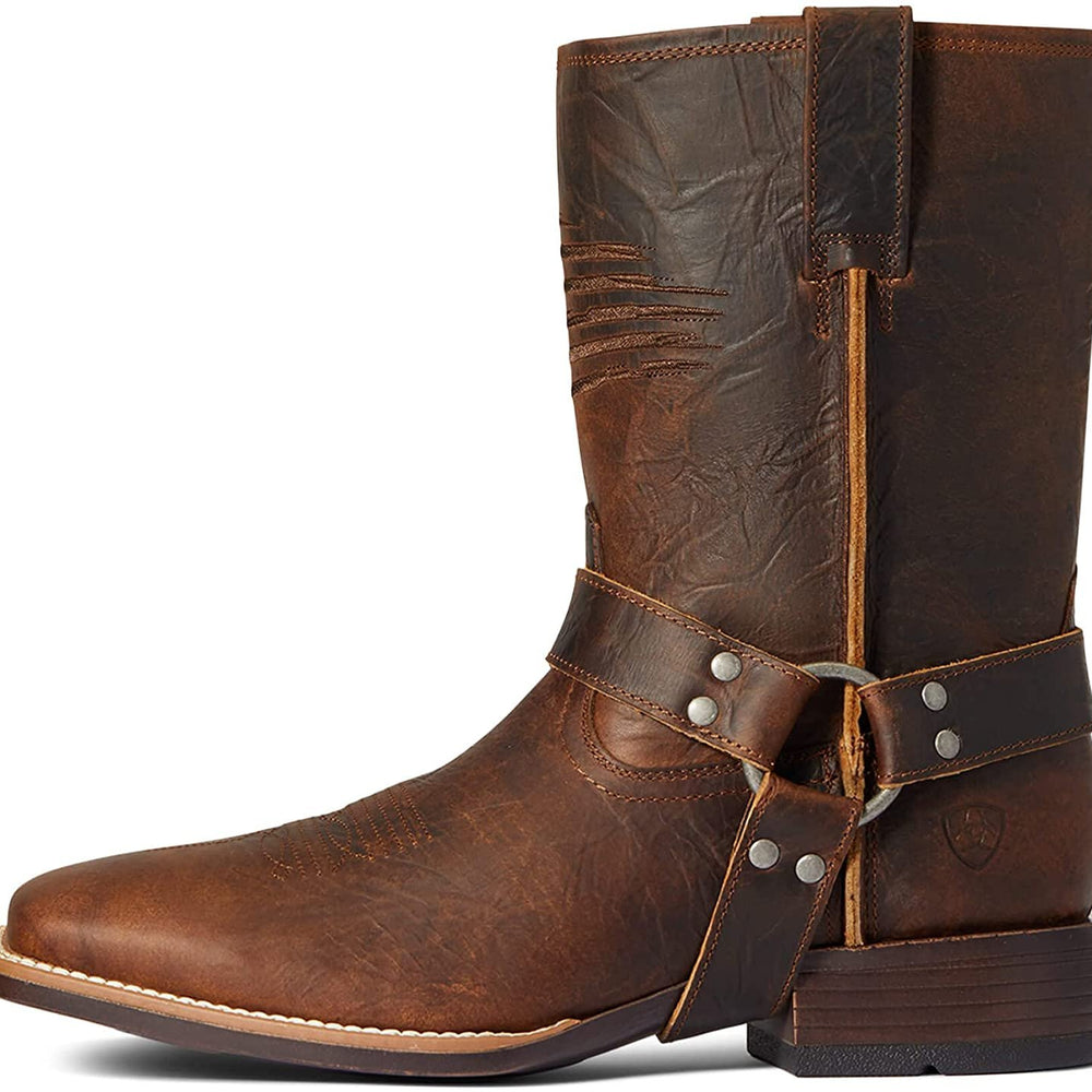 
                  
                    Side Profile of Ariat Men's Harness Patriot Ultra Western Boot in Bar Top Brown
                  
                