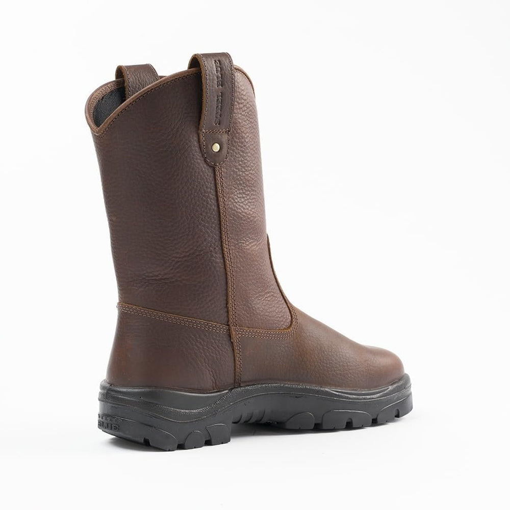 
                  
                    Angled Back View of Steel Blue Heeler Soft Toe Work Boot
                  
                