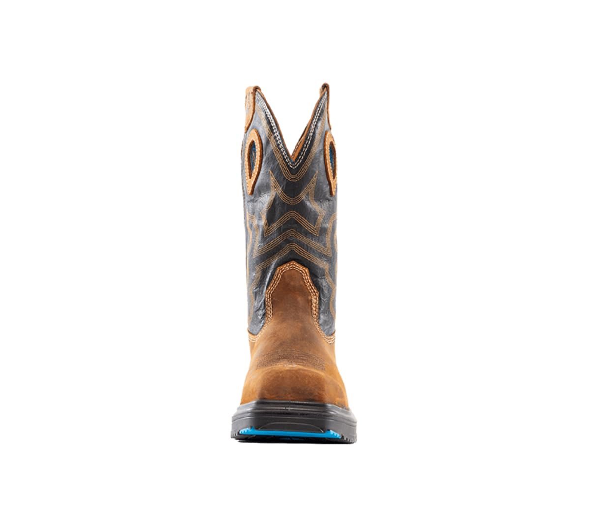 Front of Steel Blue - Blue Heeler Met Safety Boot in Brown/Black