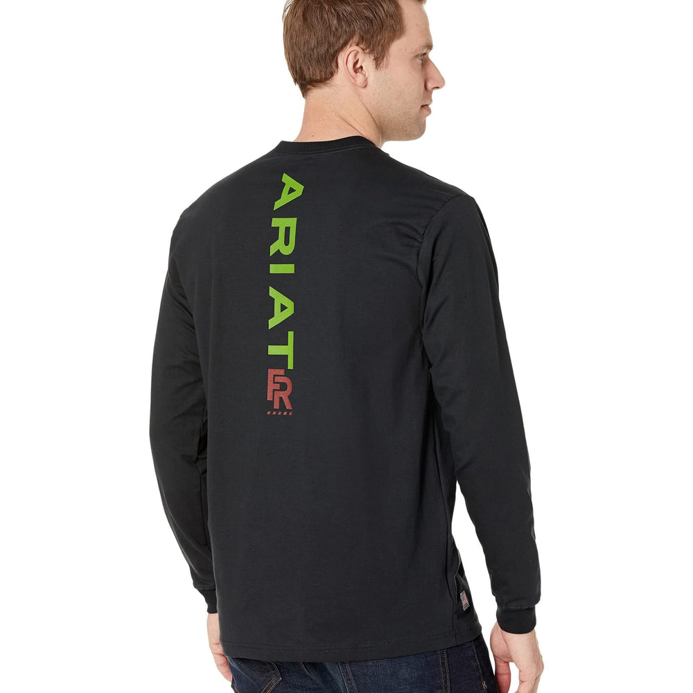 
                  
                    Side Back View of Ariat Men's FR Stretch Logo T-Shirt
                  
                