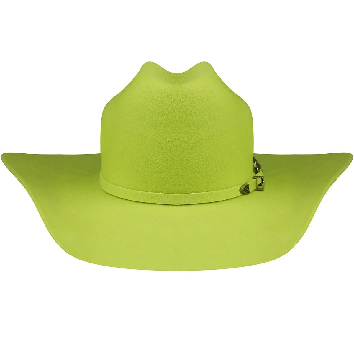 Front View of Bailey Firehole Renegade Punchy Western Hat in Limeade