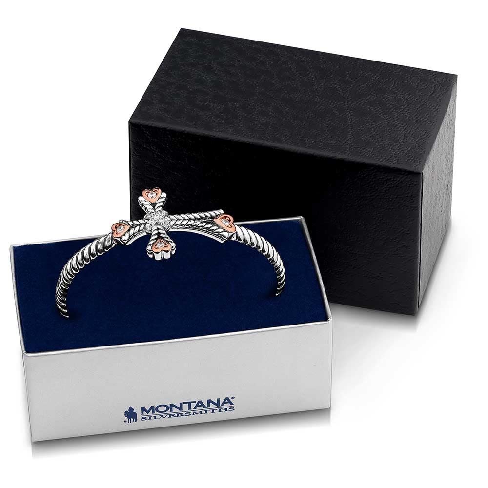 
                  
                    Montana Silversmiths Women's Faith in my Heart Cross Bracelet in Gift Box
                  
                