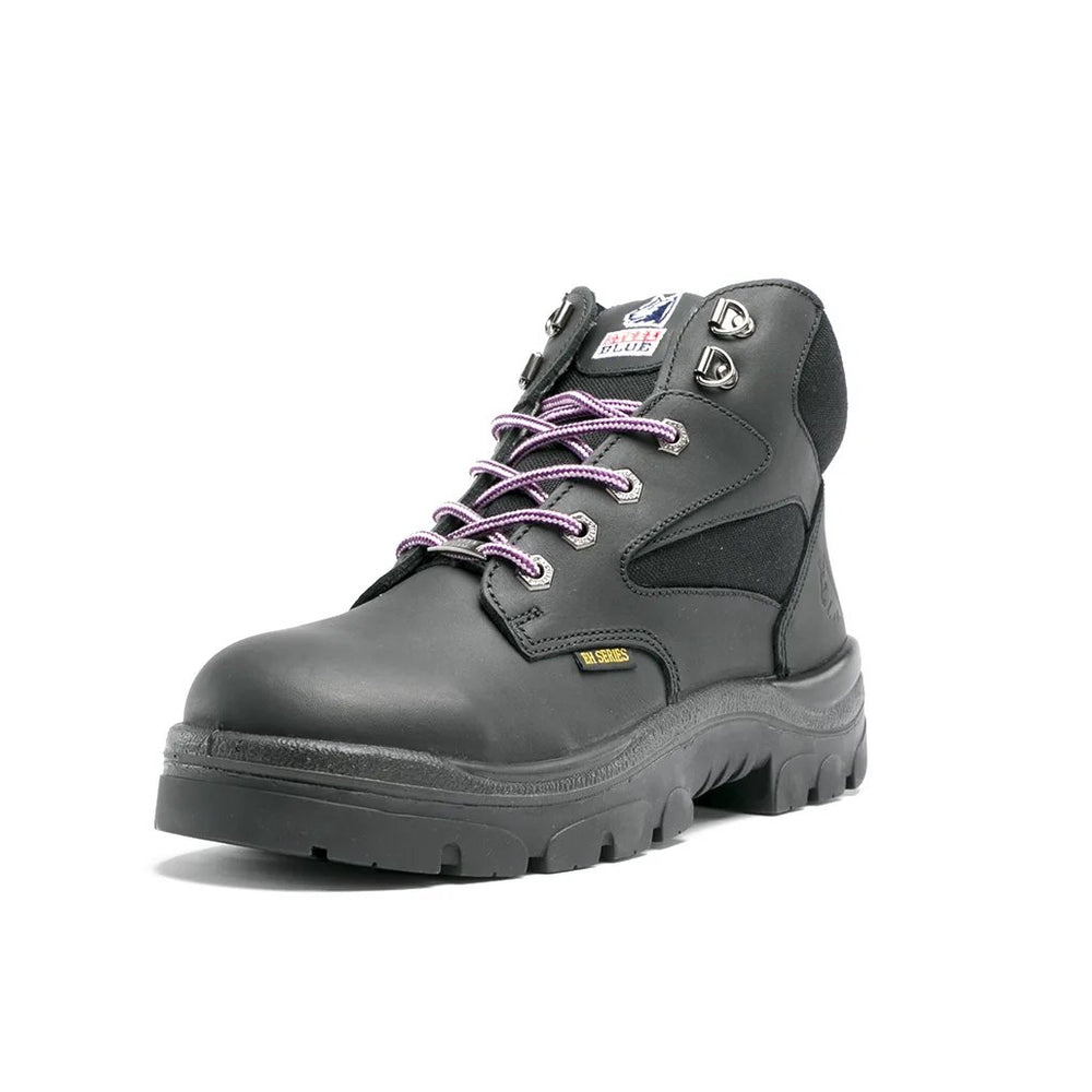 
                  
                    Angled Front View of Steel Blue Parkes Zip Ladies Work Boot in Black
                  
                