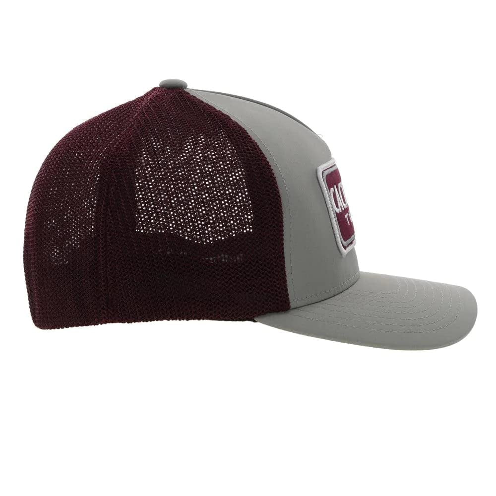 
                  
                    Alternate side profile of Hooey Grey/Maroon Flexfit Mesh Back Hat
                  
                