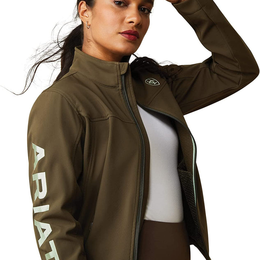 
                  
                    Front of Ariat Women's New Team Softshell Jacket in Relic Green
                  
                