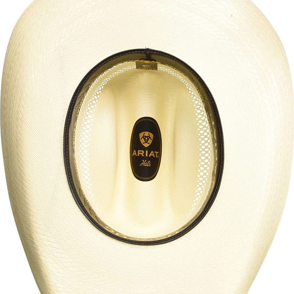 Interior of Ariat 20X Natural Straw Vented Crown Cowboy Hat