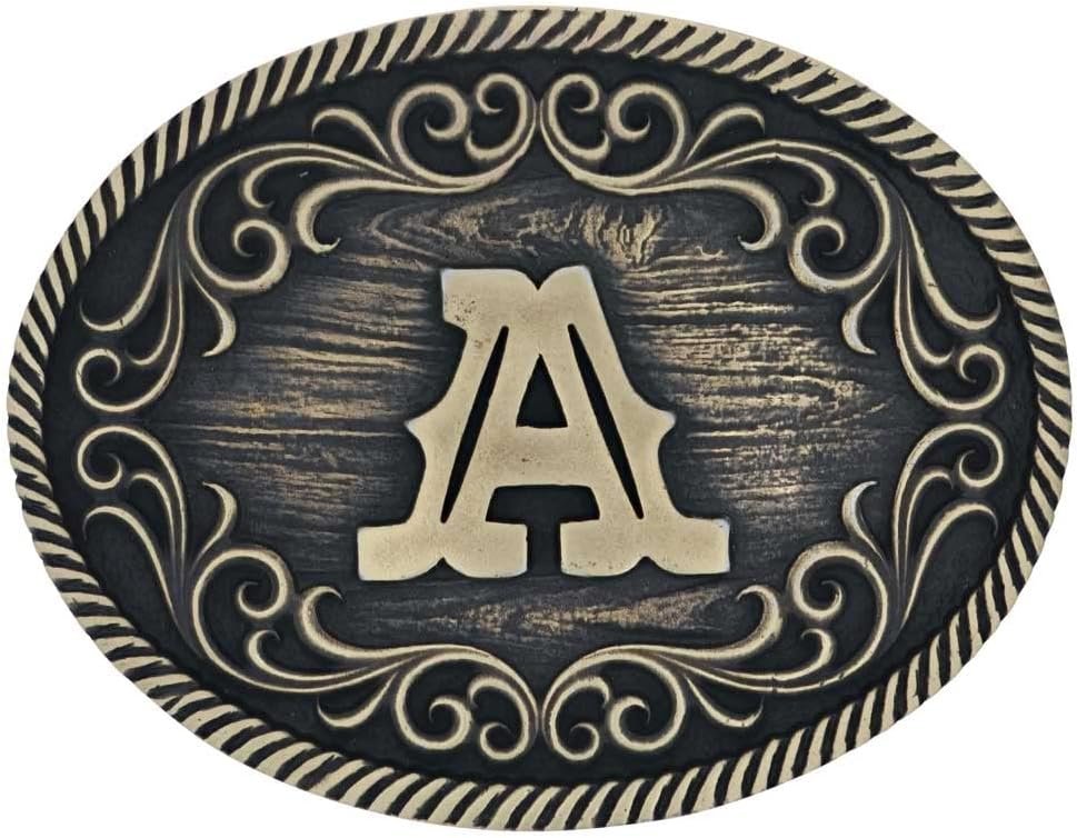 Montana Silversmiths Filigree Initial Attitude Belt Buckle - A
