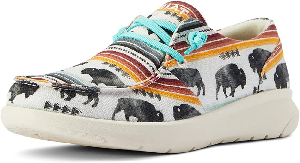 
                  
                    Angled View of Ariat Women's Hilo Shoe in Buffalo Print
                  
                