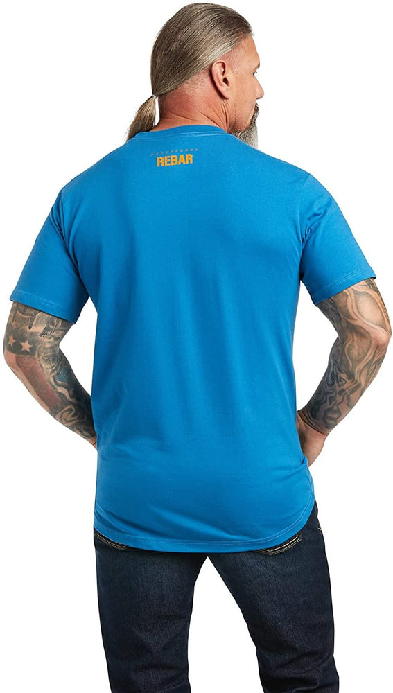 
                  
                    Back of Ariat Men's Rebar Cotton Strong Block T-Shirt in Deep Water
                  
                