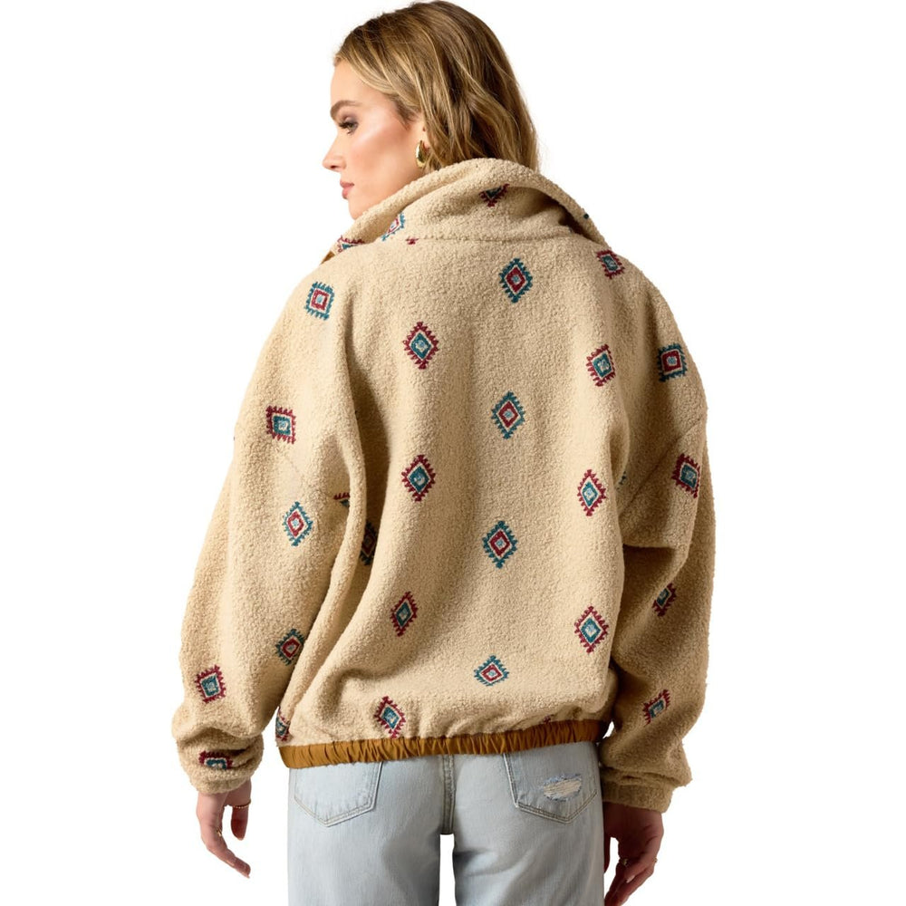 
                  
                    Back of Ariat Women's Sherpa Blocked Jacket in Southwest Embroidered Motif
                  
                