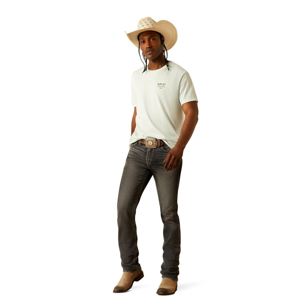 Man Wearing Ariat Men's Lucky Shoe T-Shirt