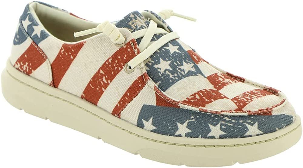 
                  
                    Alternate Angled View of Ariat Women's Hilo Shoe in Distressed Flag
                  
                