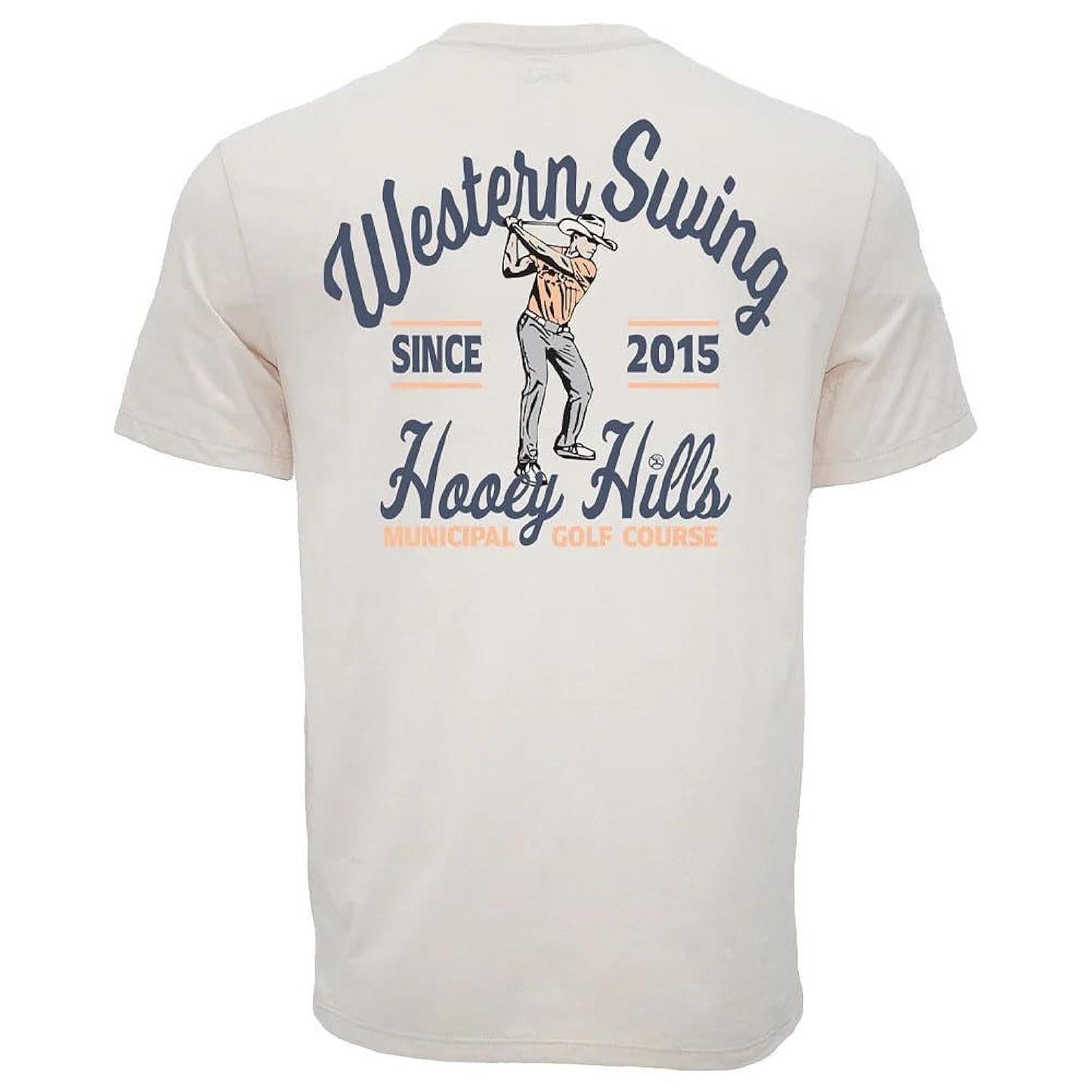 HOOEY men's cream Cowboy Golf T-shirt designed for golf outings, rodeos, and everyday western wear.